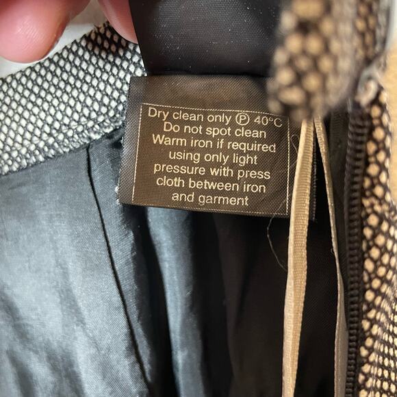 Ashley Fogel Wool Blend Midi Skirt Size 10 Micro Dot Classic Professional - Picture 6 of 7